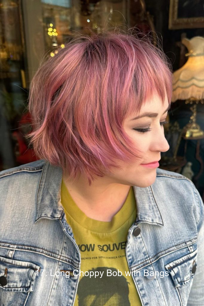 17. Long Choppy Bob with Bangs