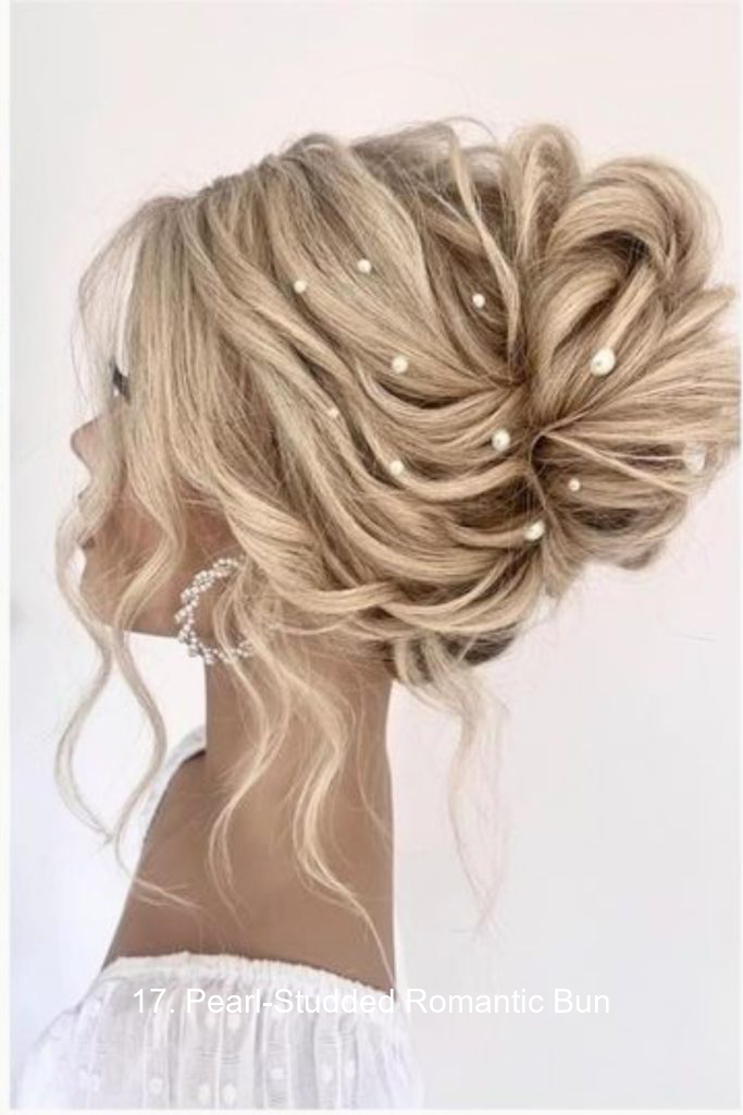 17. Pearl-Studded Romantic Bun