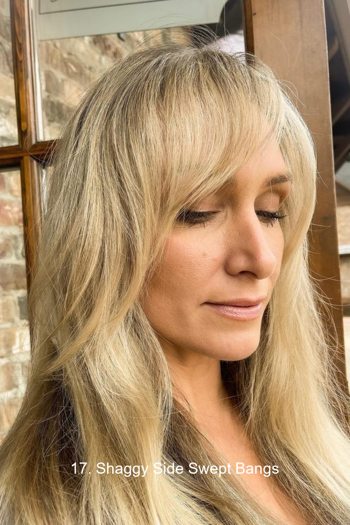 17. Shaggy Side Swept Bangs