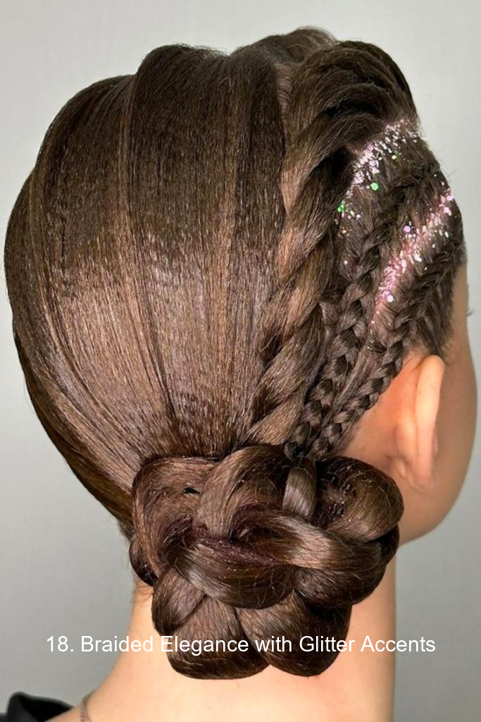 18. Braided Elegance with Glitter Accents
