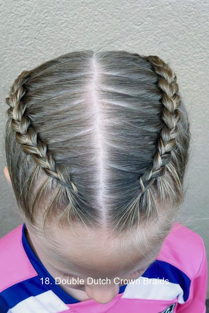 18. Double Dutch Crown Braids