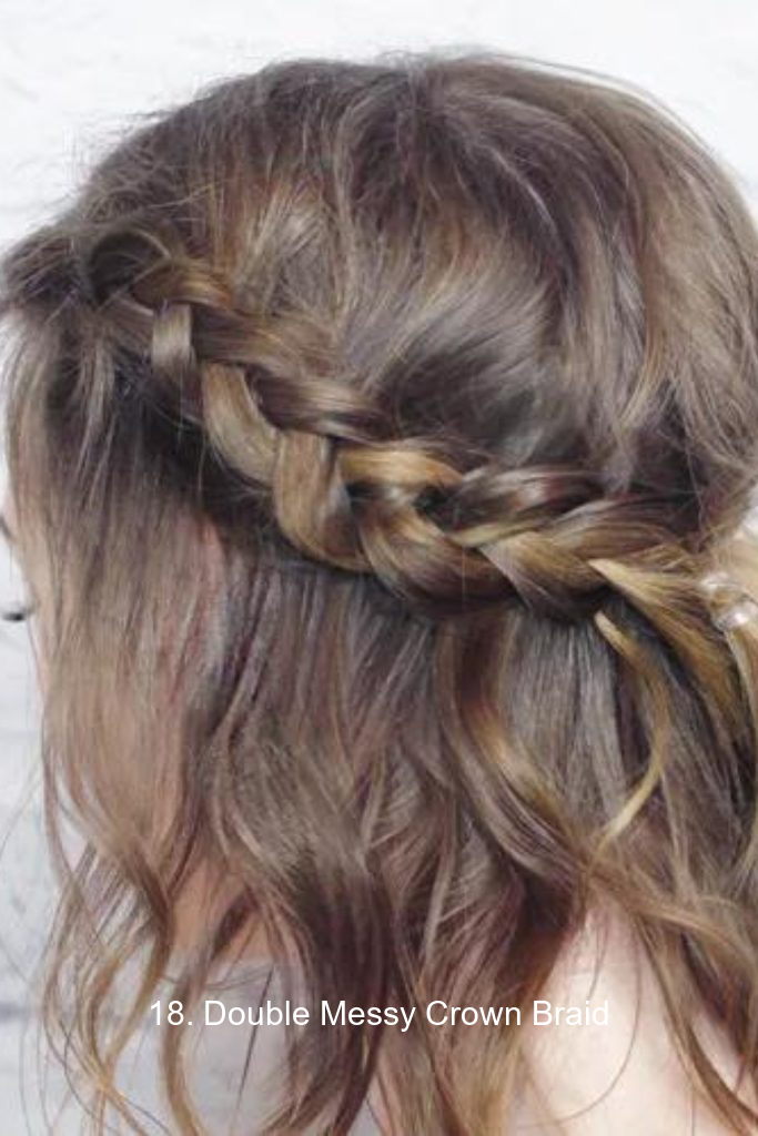 18. Double Messy Crown Braid
