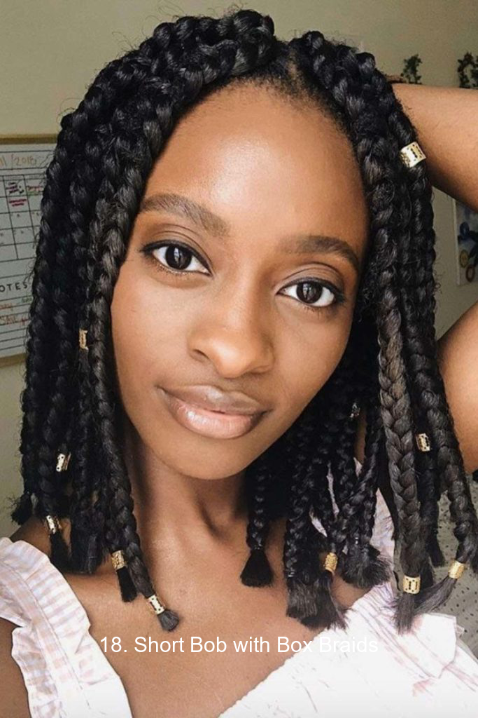 18. Short Bob with Box Braids