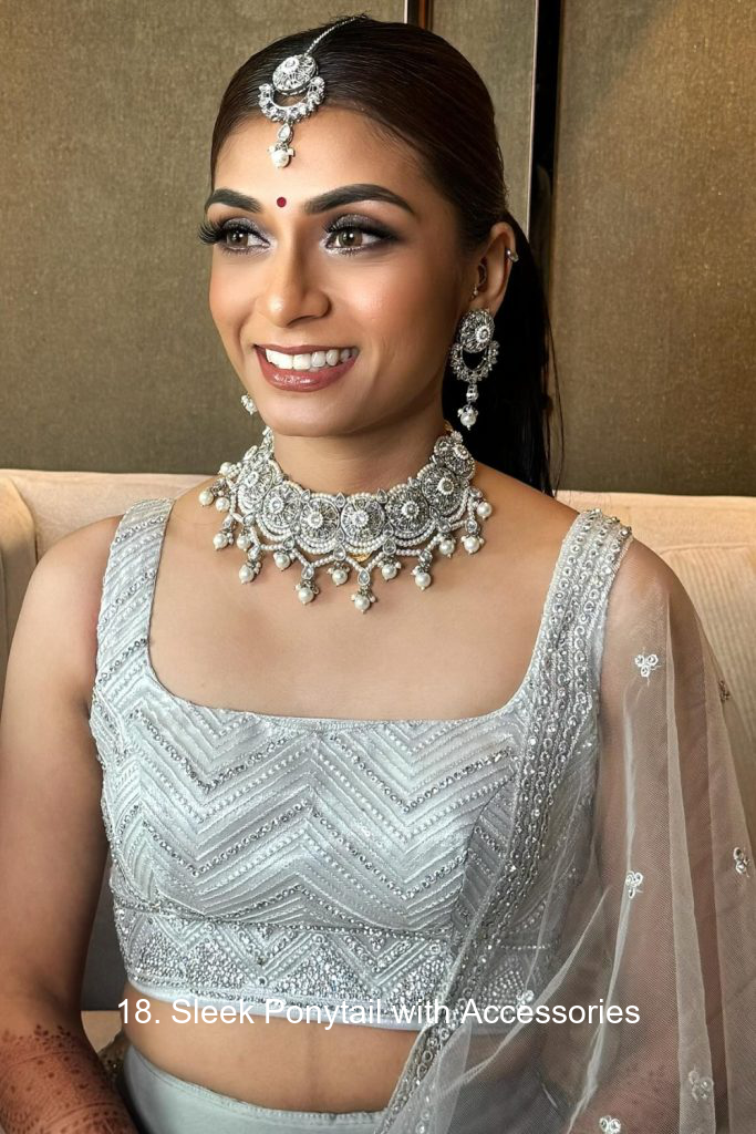 18. Sleek Ponytail with Accessories