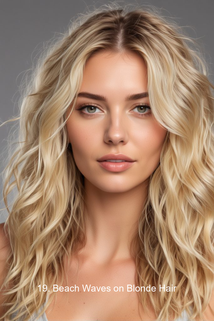 19. Beach Waves on Blonde Hair