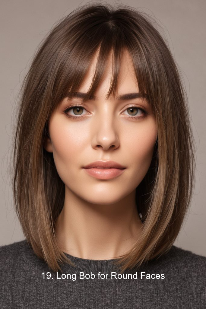 19. Long Bob for Round Faces
