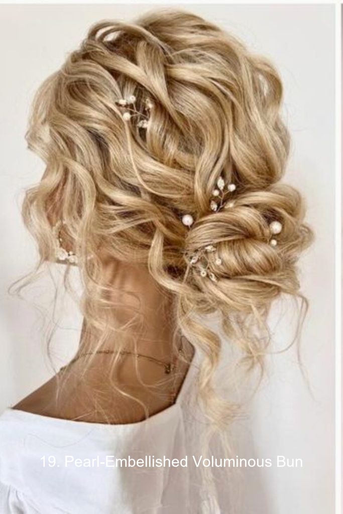 19. Pearl-Embellished Voluminous Bun