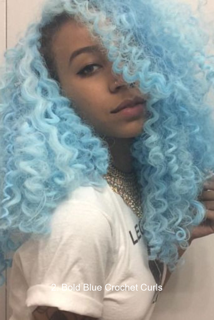 2. Bold Blue Crochet Curls
