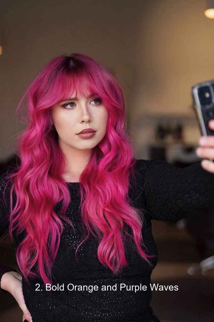 2. Bold Orange and Purple Waves