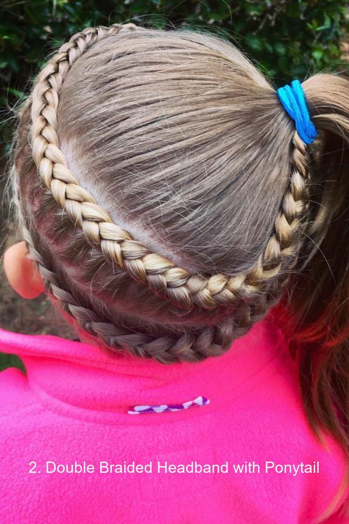 2. Double Braided Headband with Ponytail