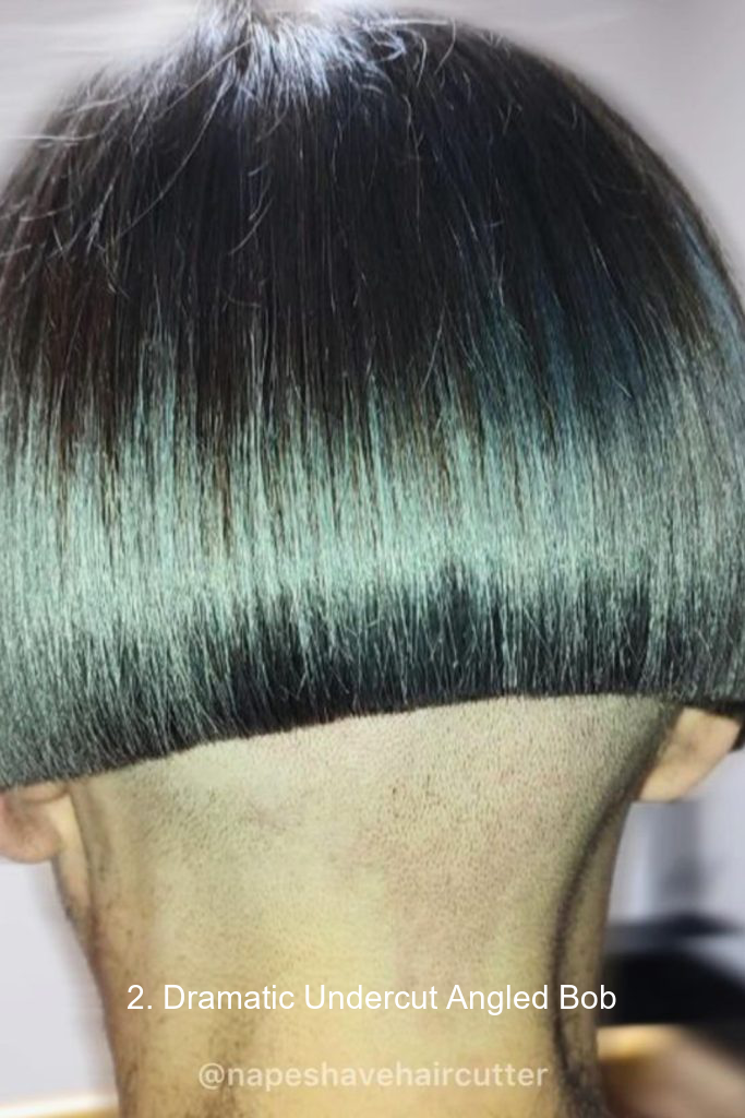 2. Dramatic Undercut Angled Bob