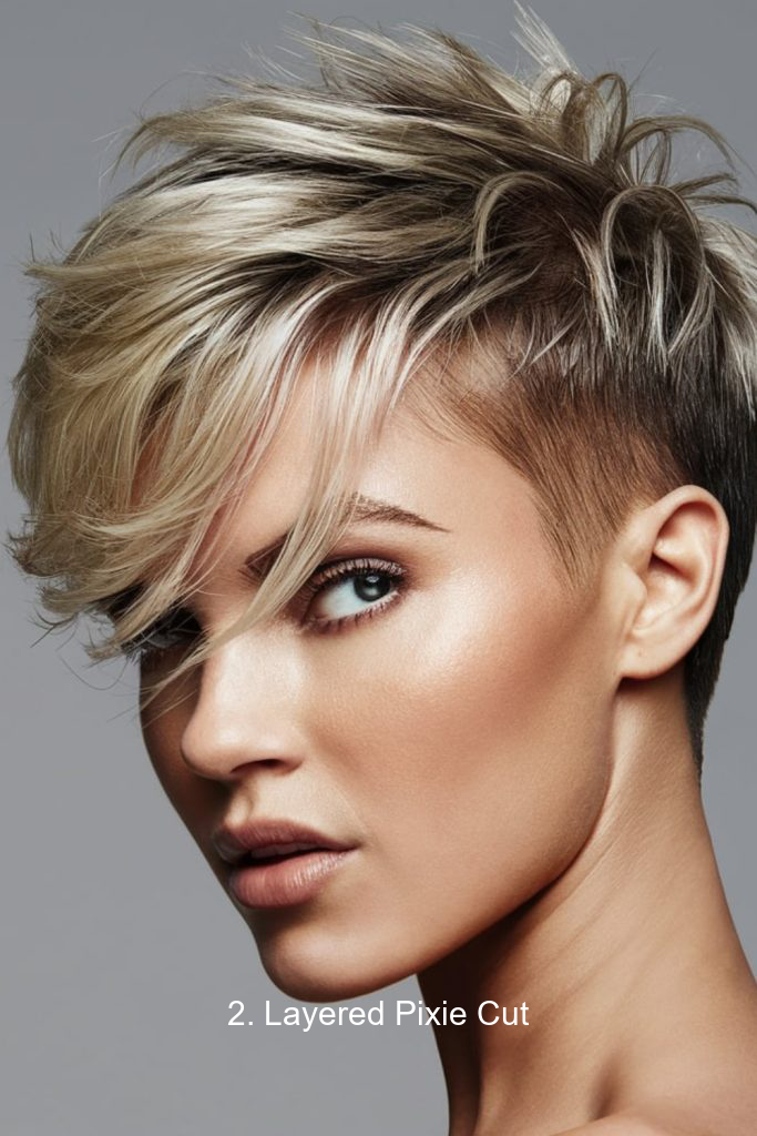 2. Layered Pixie Cut