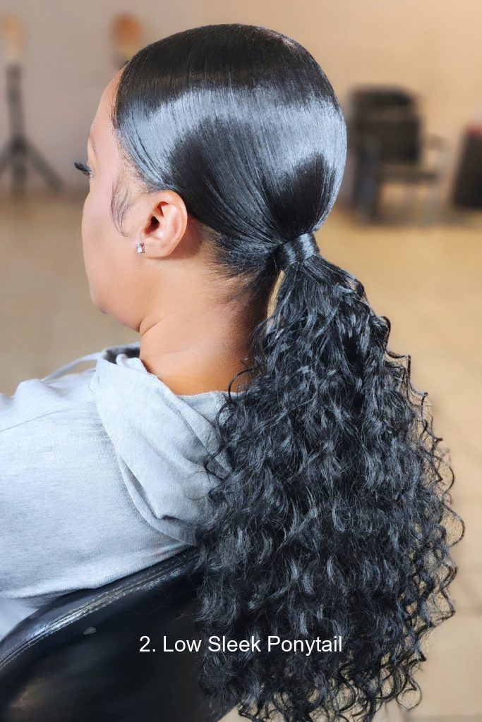 2. Low Sleek Ponytail
