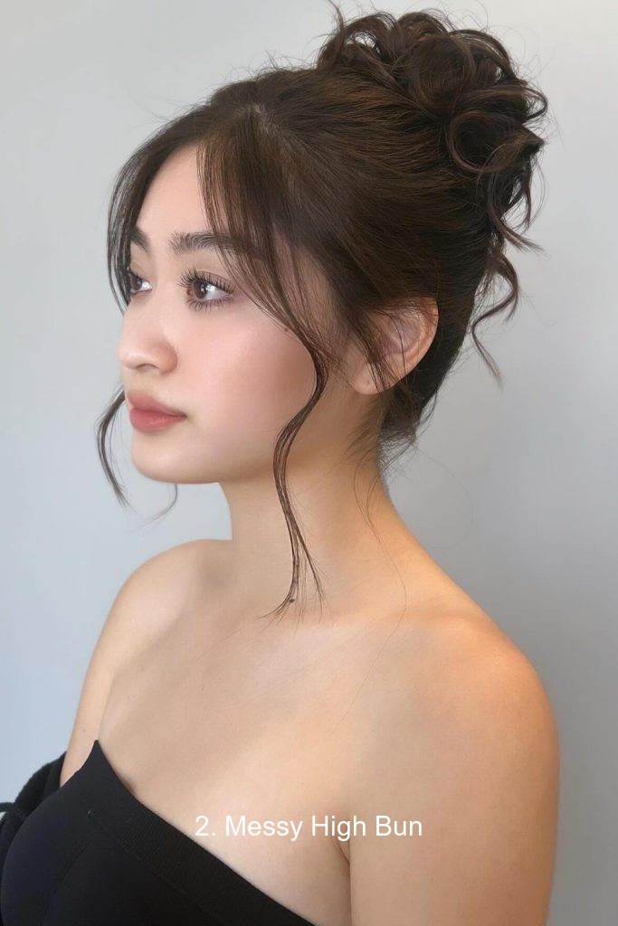 2. Messy High Bun
