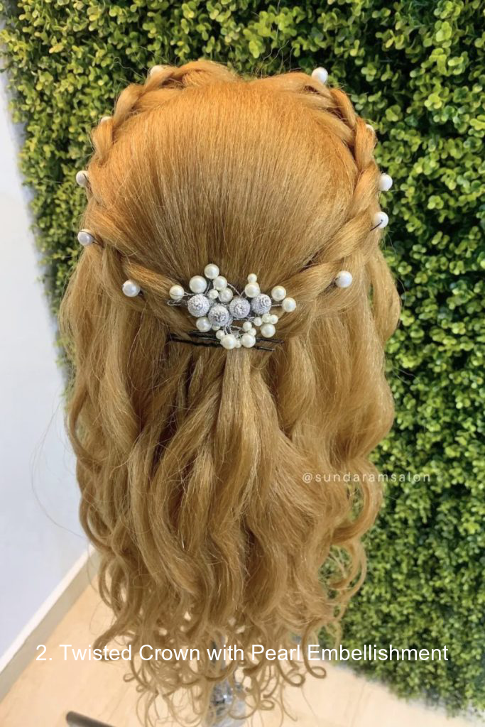 2. Twisted Crown with Pearl Embellishment