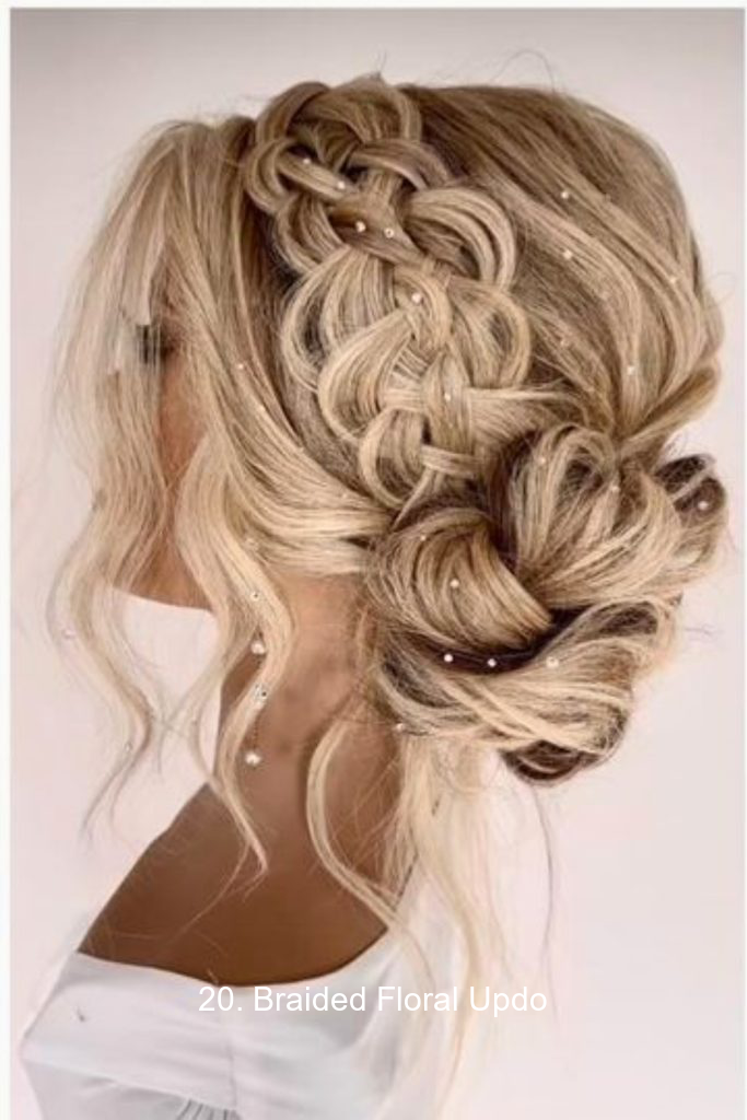 20. Braided Floral Updo