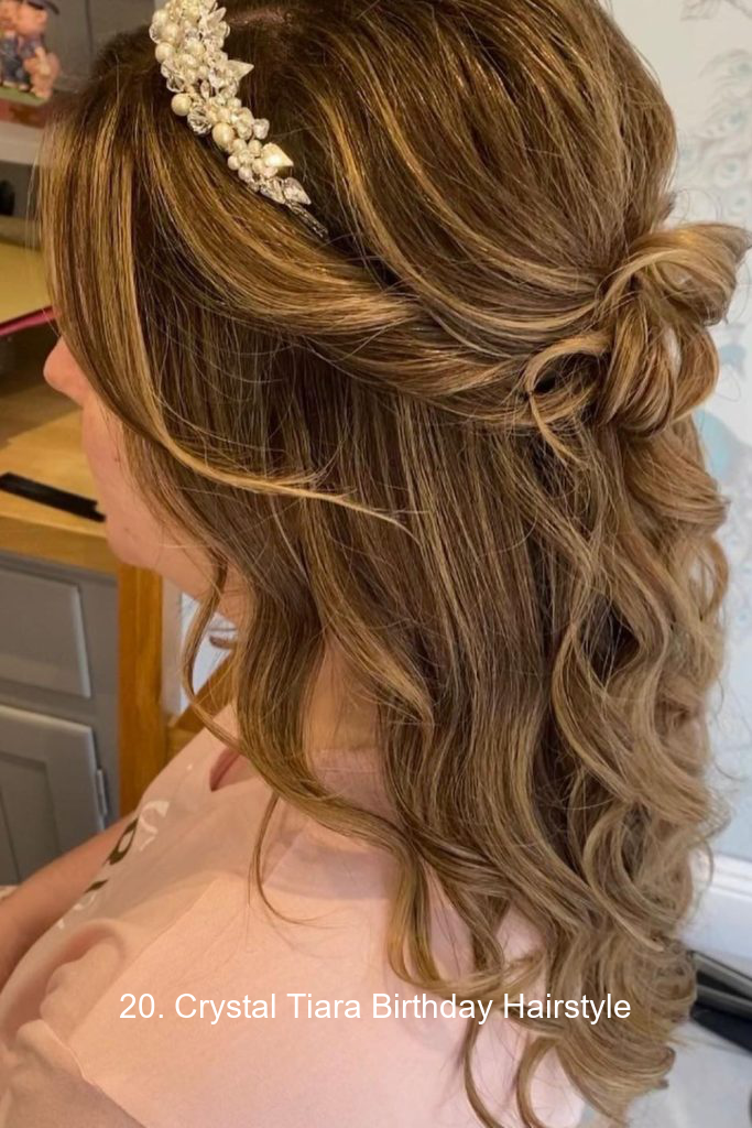20. Crystal Tiara Birthday Hairstyle