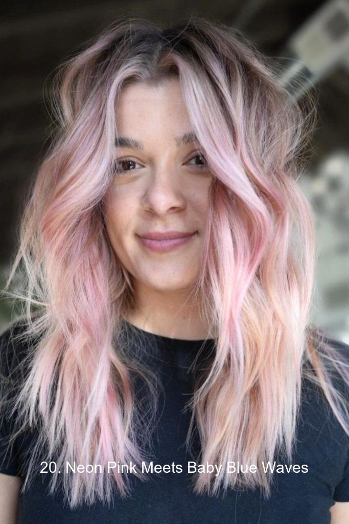 20. Neon Pink Meets Baby Blue Waves