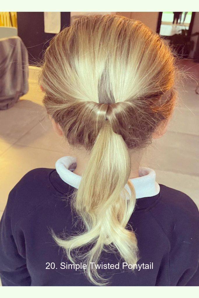 20. Simple Twisted Ponytail