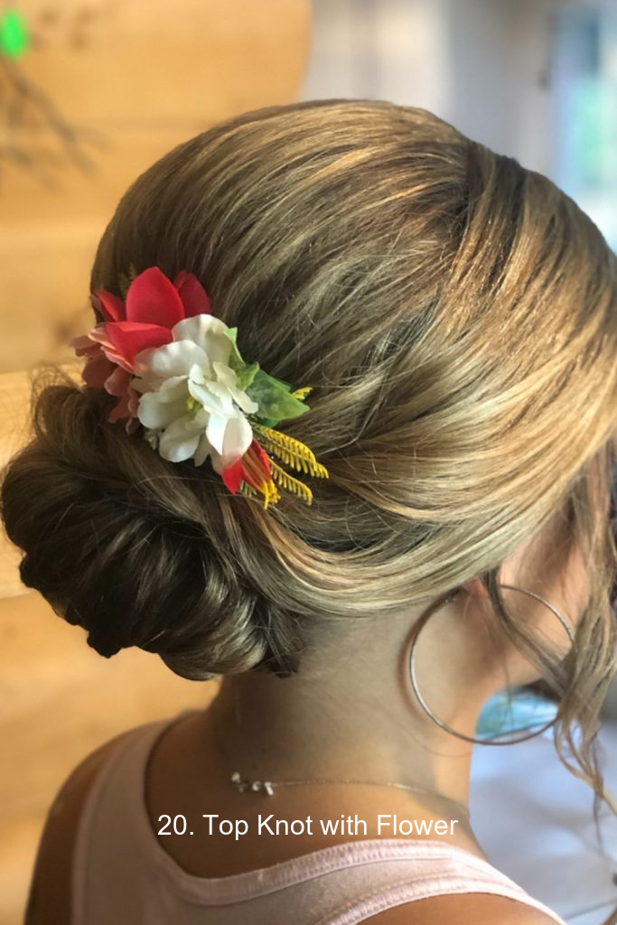 20. Top Knot with Flower