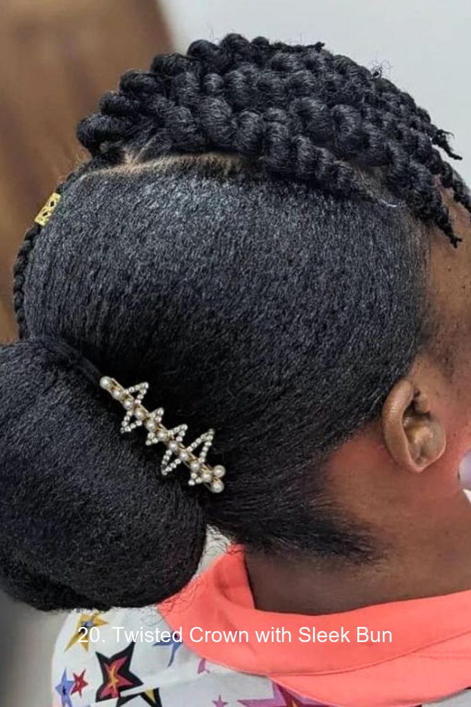 20. Twisted Crown with Sleek Bun