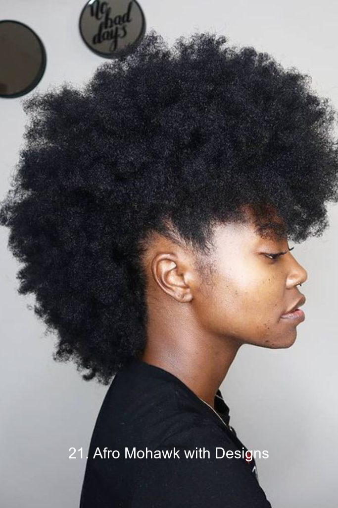 21. Afro Mohawk with Designs
