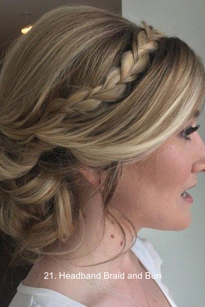 21. Headband Braid and Bun