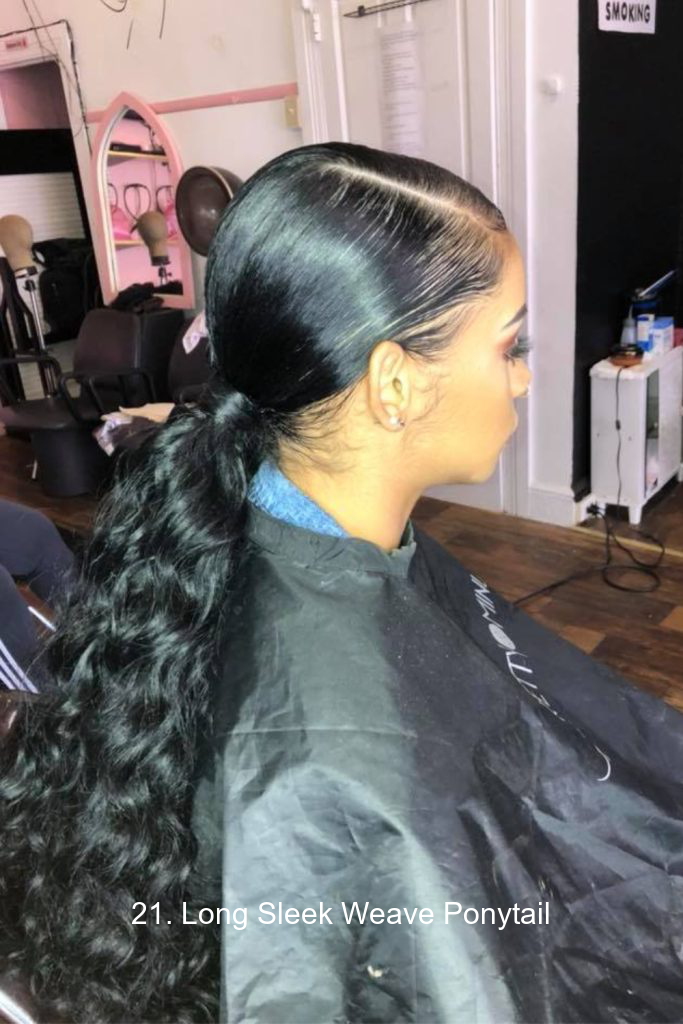 21. Long Sleek Weave Ponytail