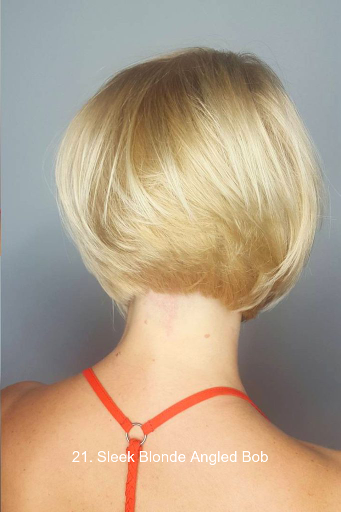 21. Sleek Blonde Angled Bob