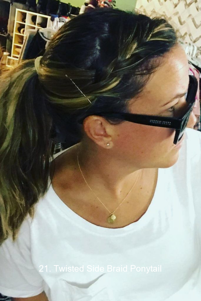 21. Twisted Side Braid Ponytail