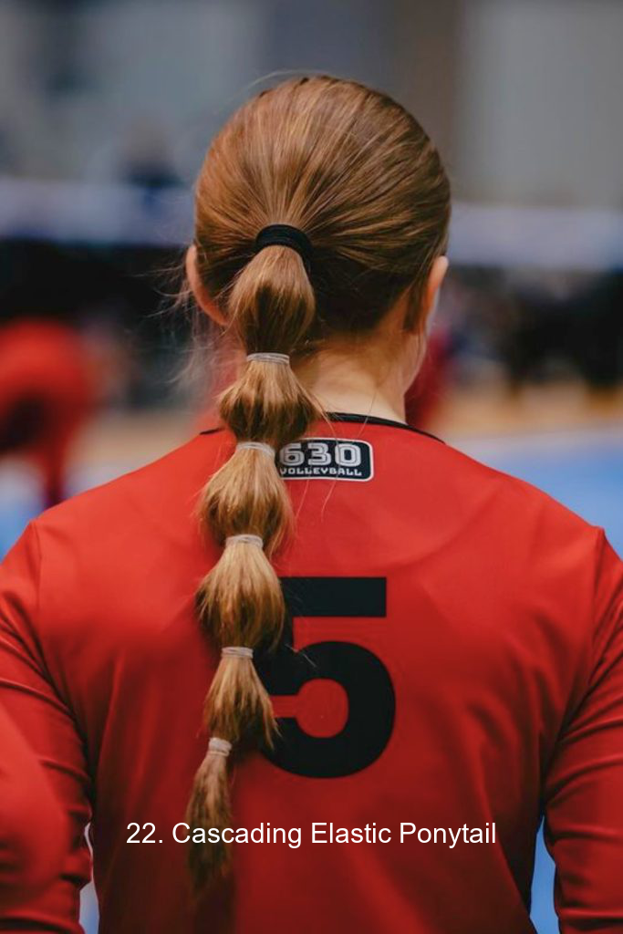 22. Cascading Elastic Ponytail