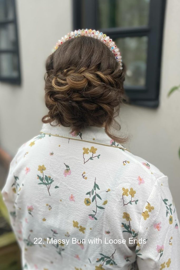 22. Messy Bun with Loose Ends