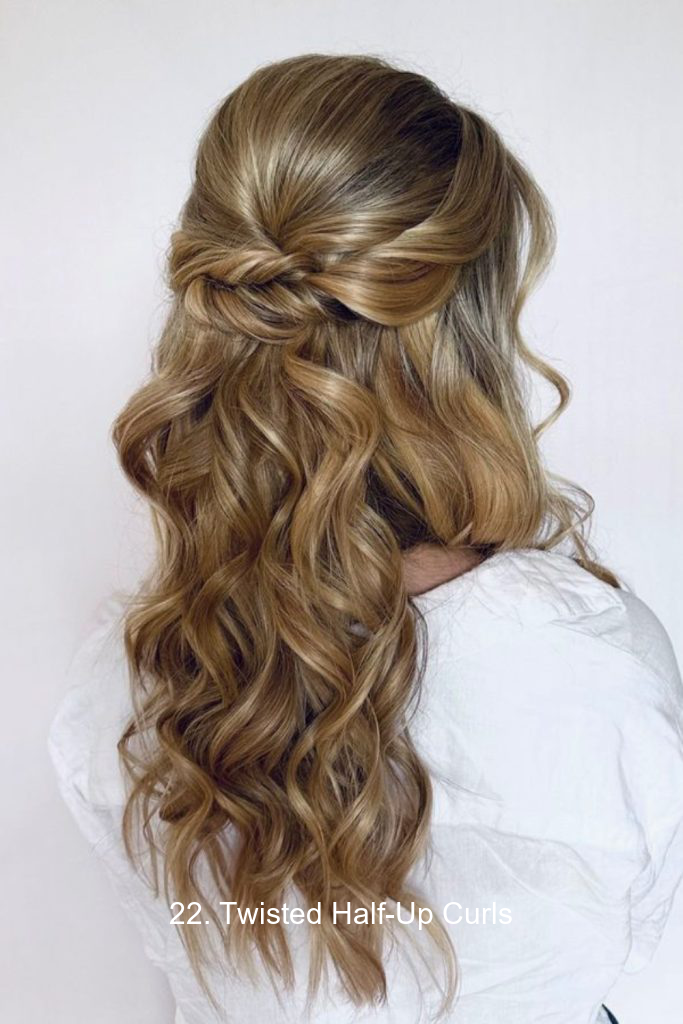 22. Twisted Half-Up Curls