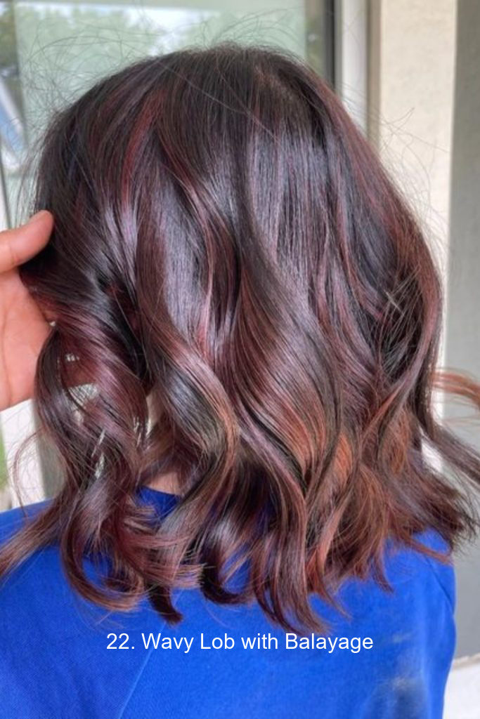 22. Wavy Lob with Balayage