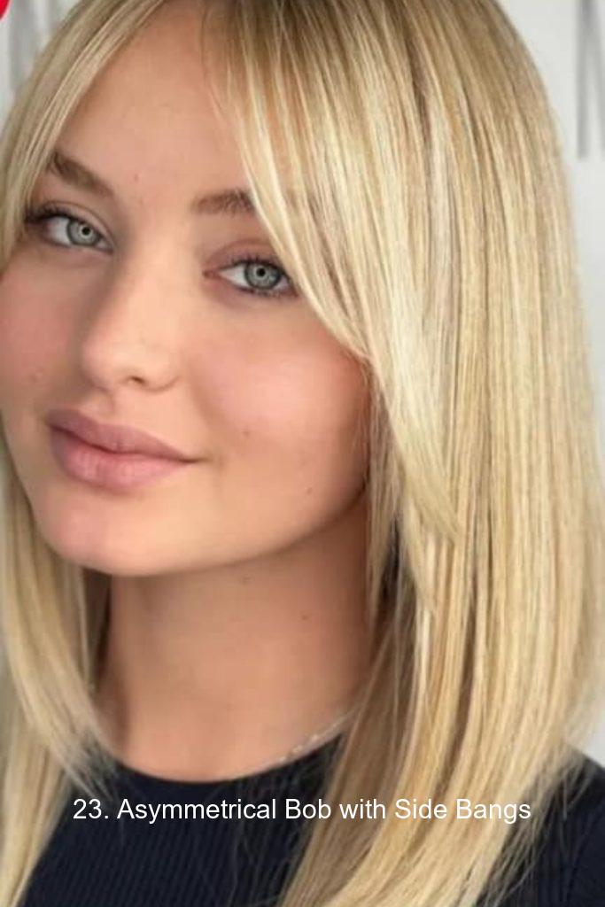 23. Asymmetrical Bob with Side Bangs
