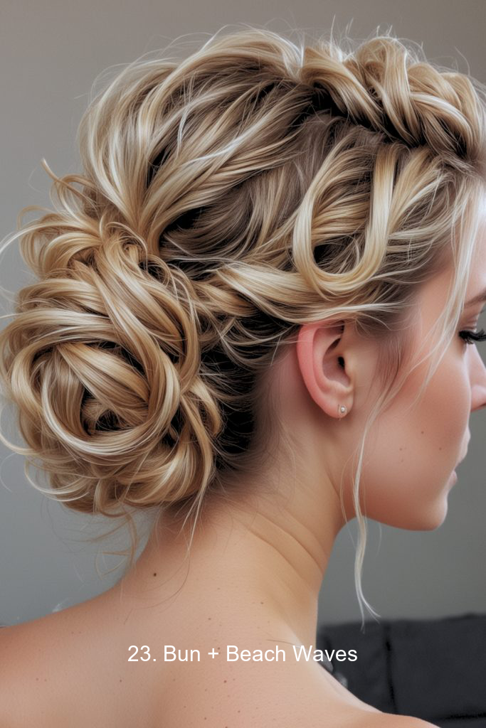 23. Bun + Beach Waves