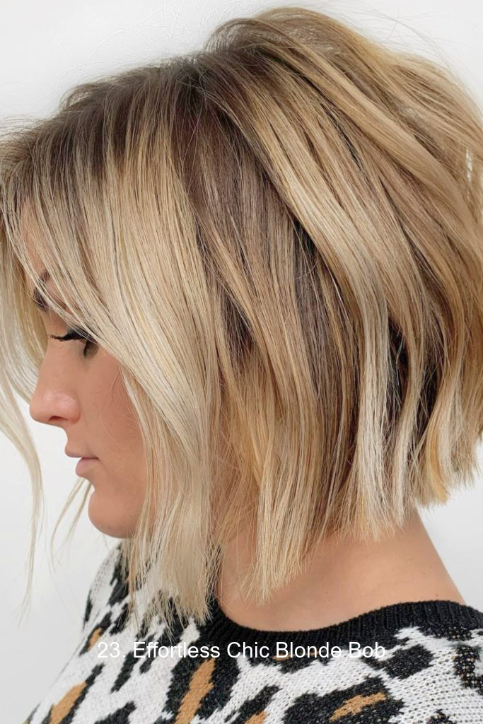 23. Effortless Chic Blonde Bob