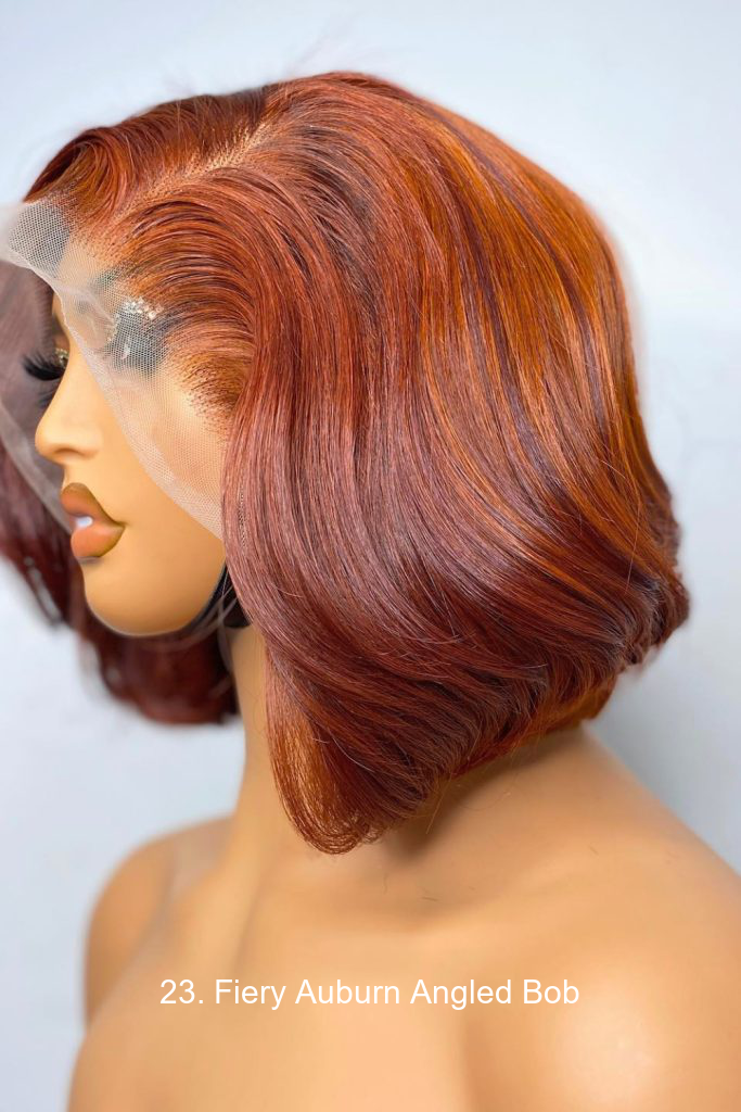 23. Fiery Auburn Angled Bob
