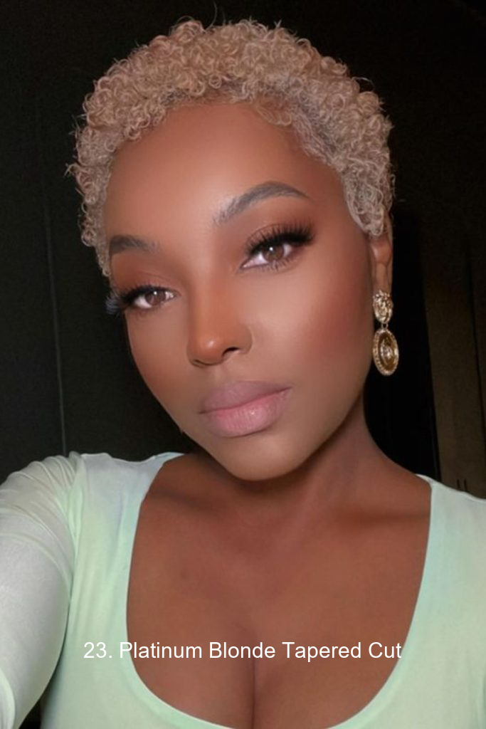 23. Platinum Blonde Tapered Cut