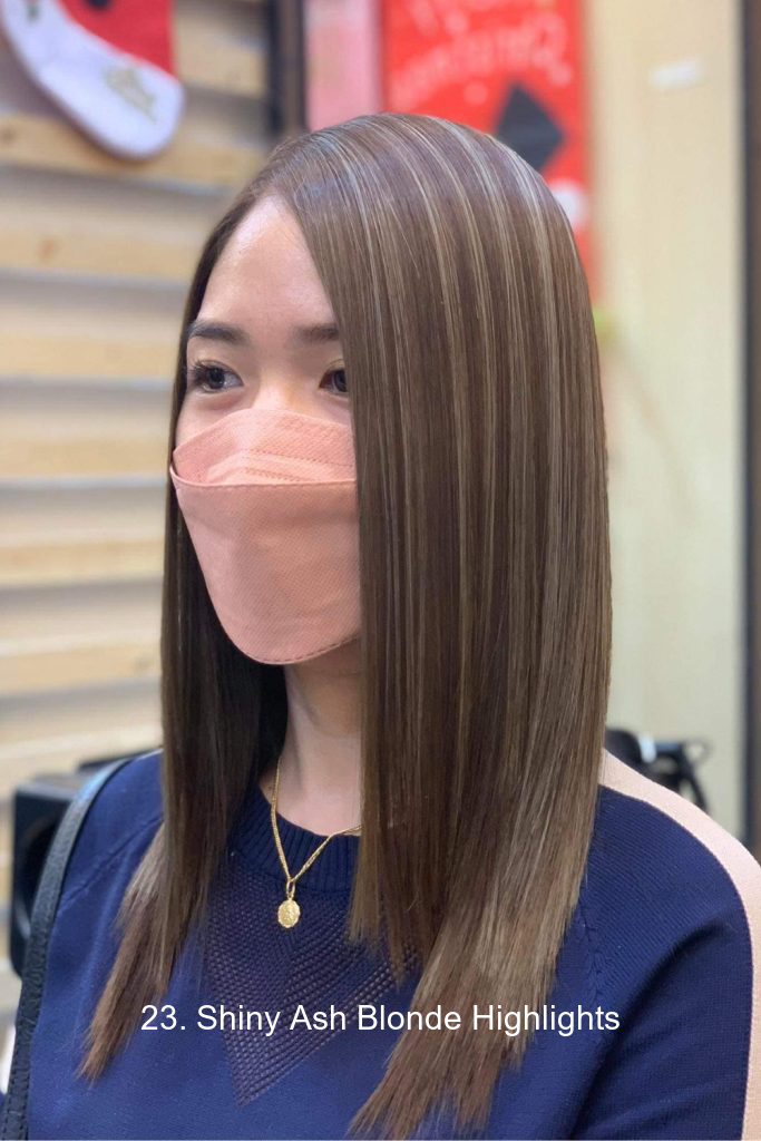 23. Shiny Ash Blonde Highlights