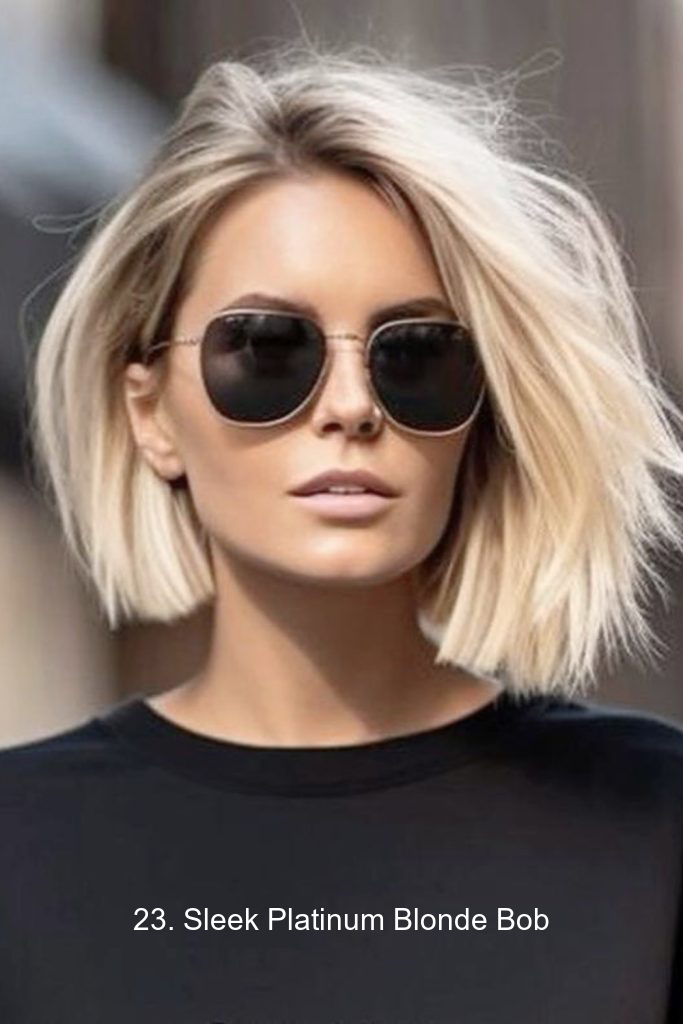 23. Sleek Platinum Blonde Bob