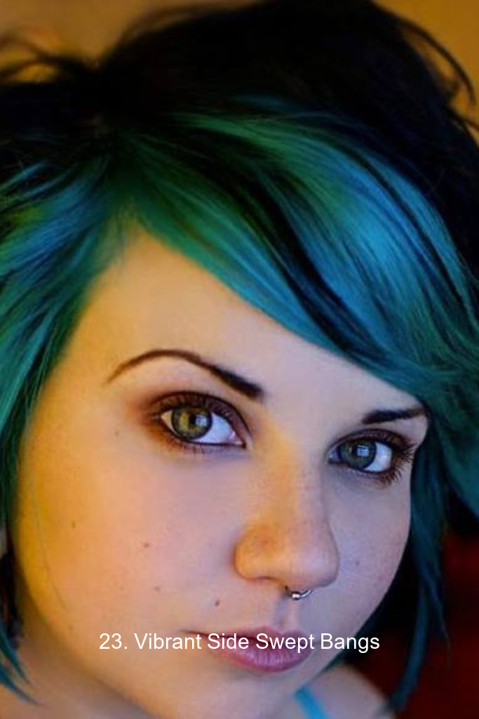 23. Vibrant Side Swept Bangs
