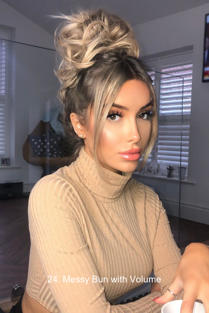 24. Messy Bun with Volume