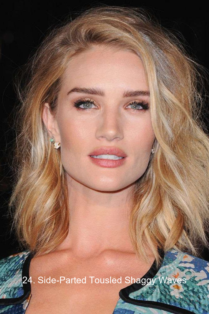 24. Side-Parted Tousled Shaggy Waves