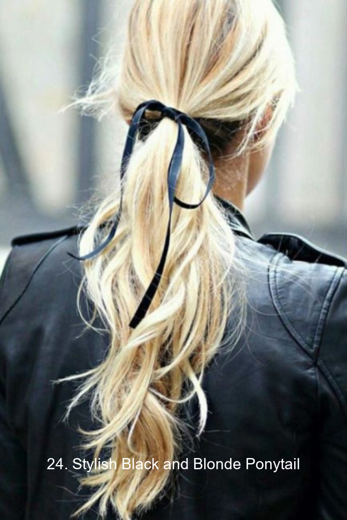 24. Stylish Black and Blonde Ponytail