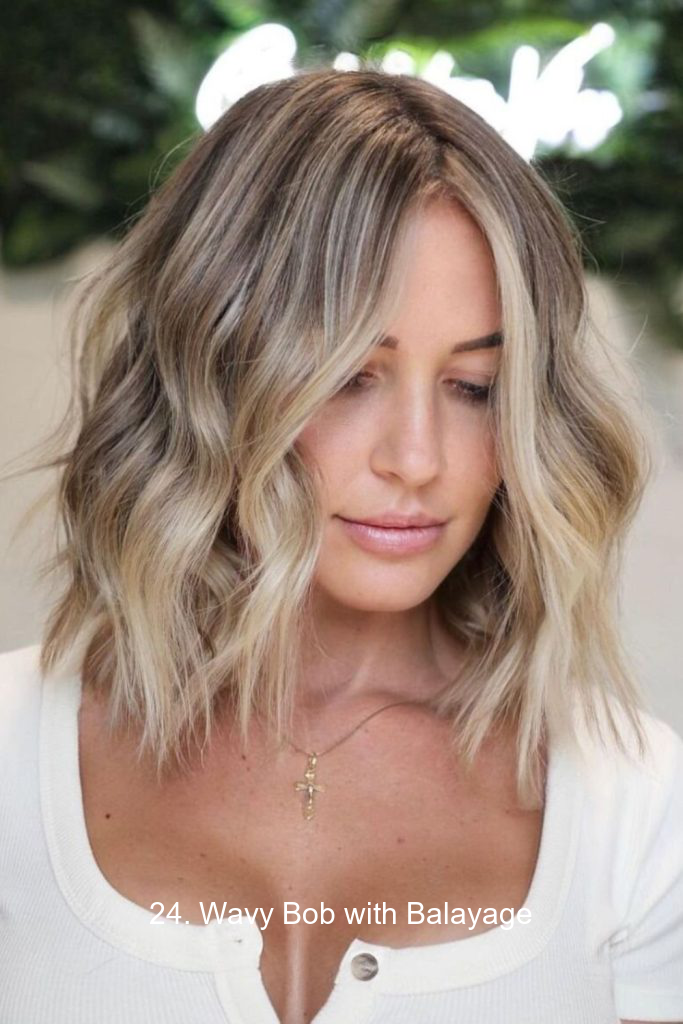24. Wavy Bob with Balayage