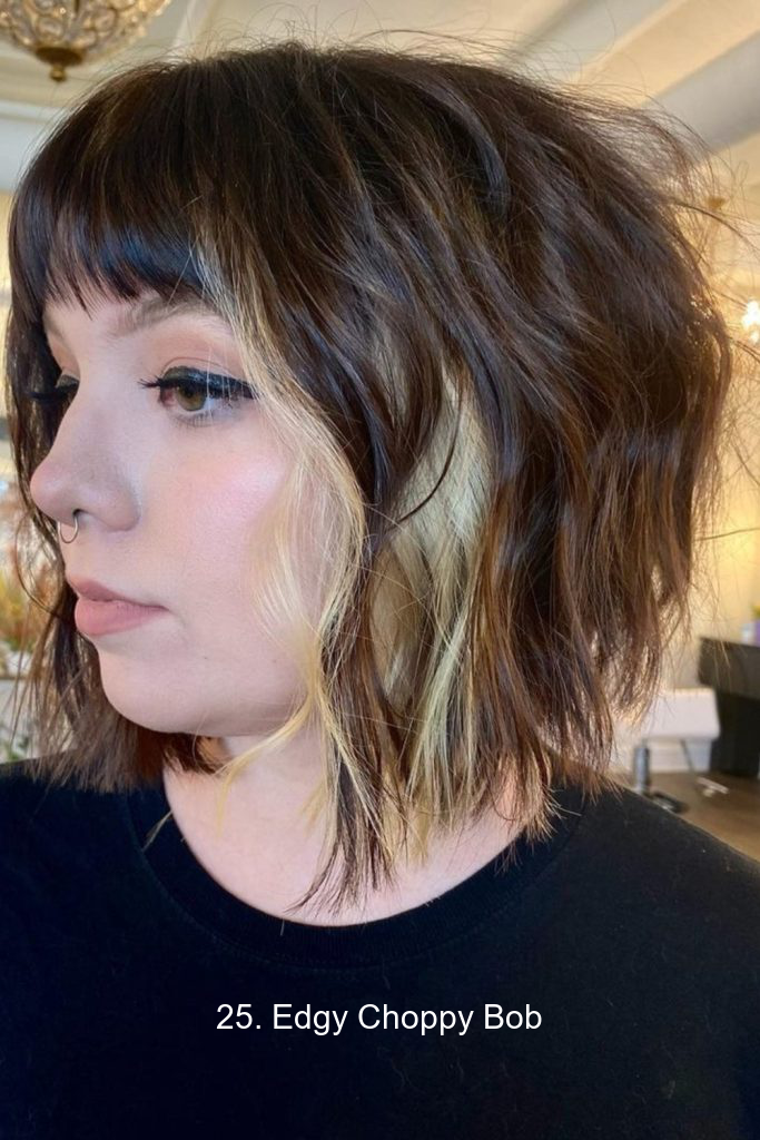 25. Edgy Choppy Bob