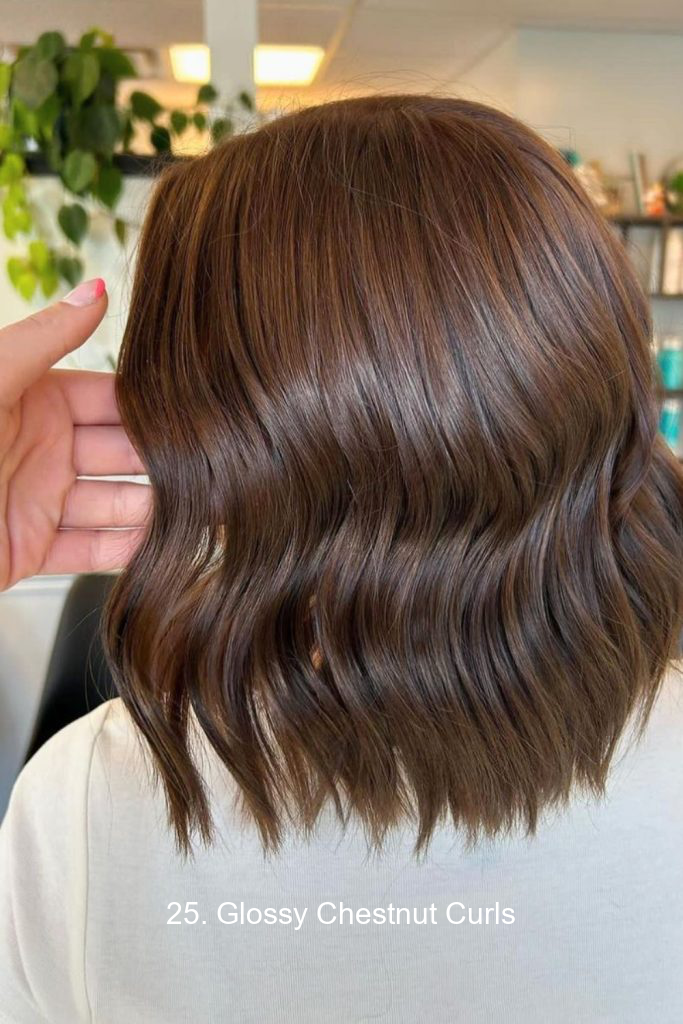 25. Glossy Chestnut Curls