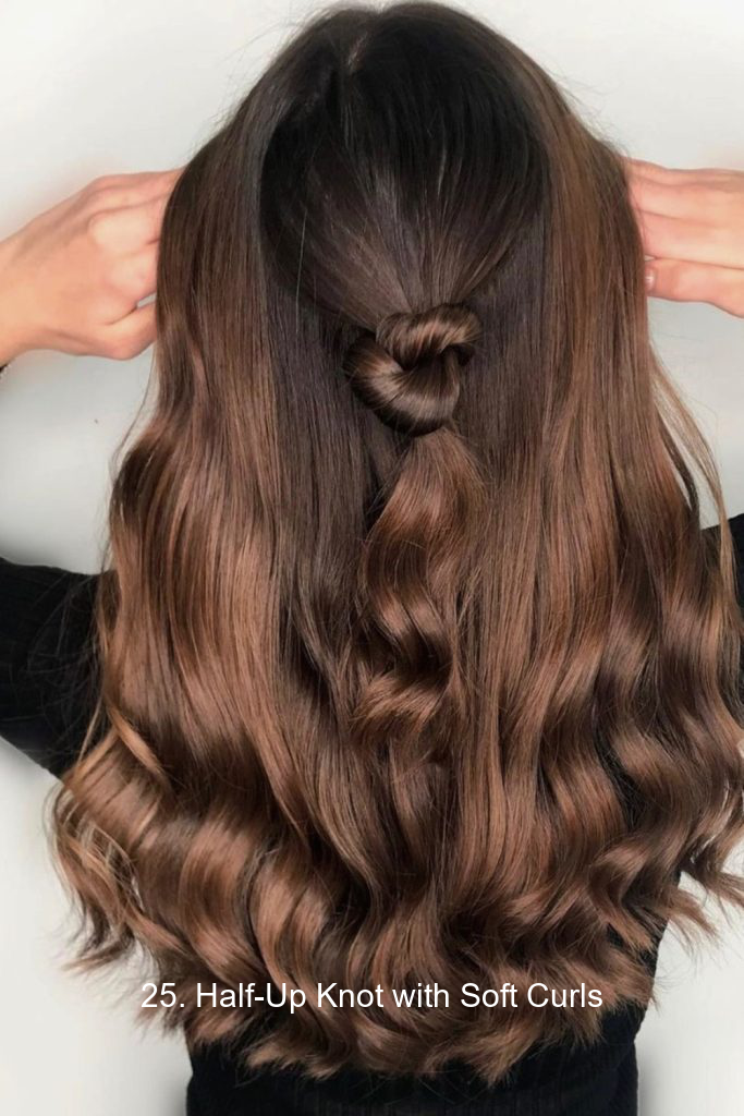 25. Half-Up Knot with Soft Curls