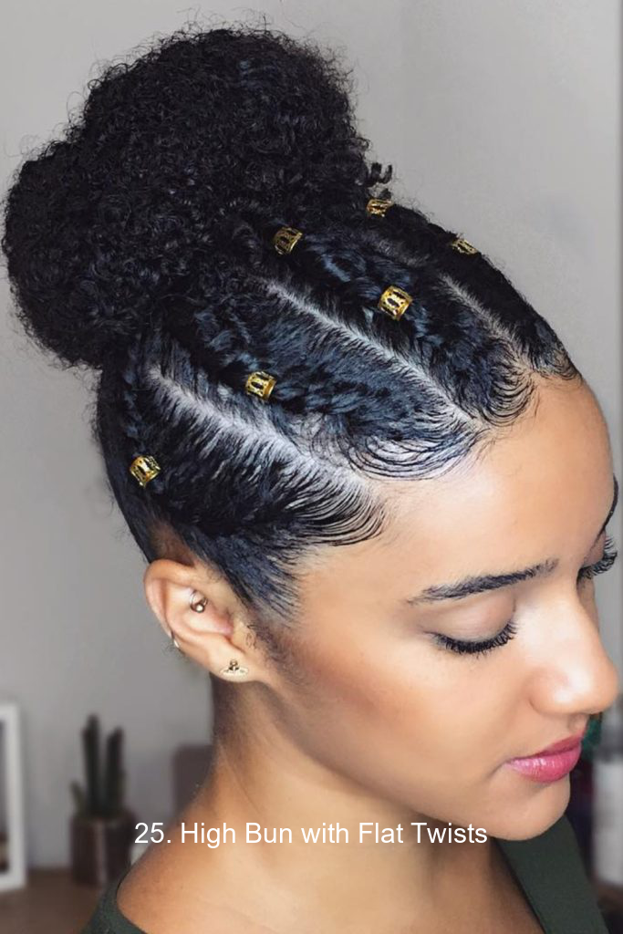 25. High Bun with Flat Twists